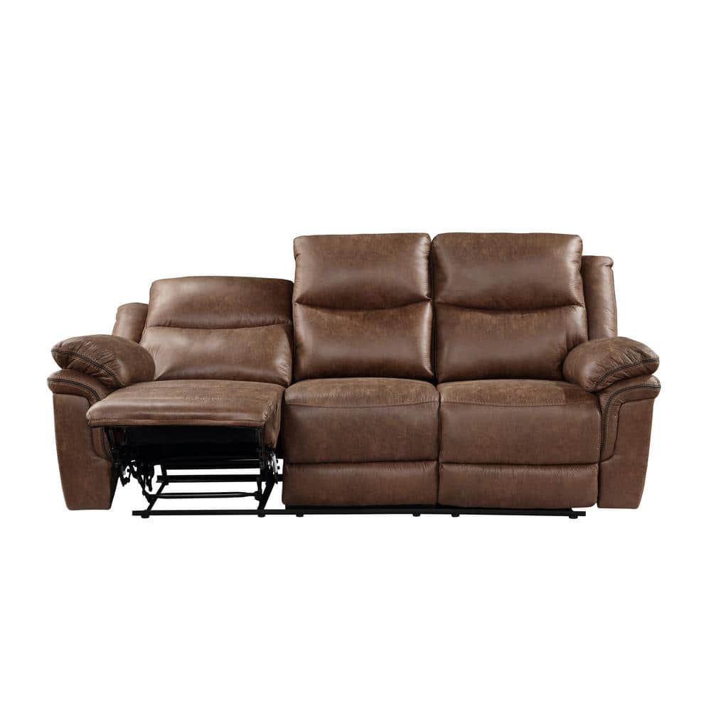 Ryland Brown Leather Power Reclining Sofa with Pillow-top Arms