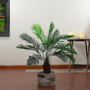 35" Green Artificial Miniature Potted Palm Plant