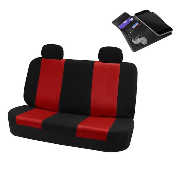 Red and black bench deals seat covers