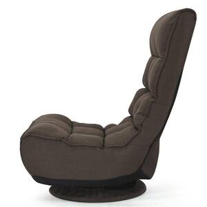 1-Seat 4-Position 360 Degree Swivel Adjustable Game Chair Lazy Sofa in Coffee