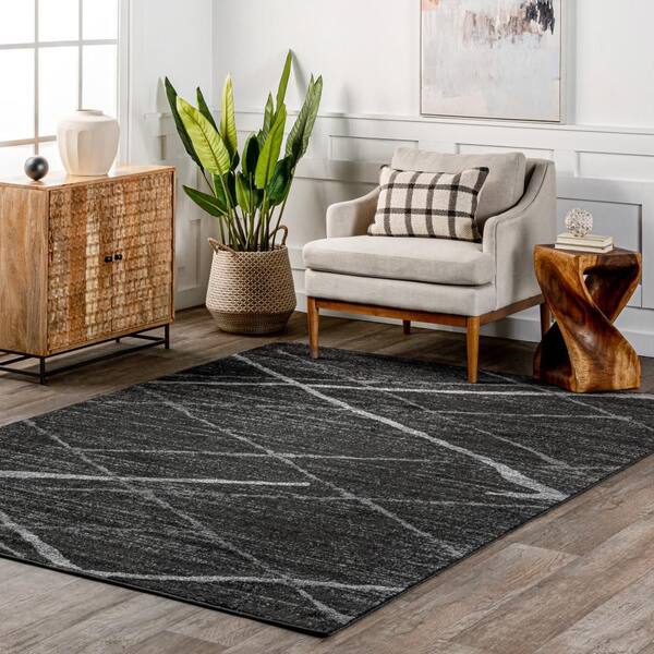 Thigpen Contemporary Area Rug Charcoal 60 ft. x 96 ft. Area Rug