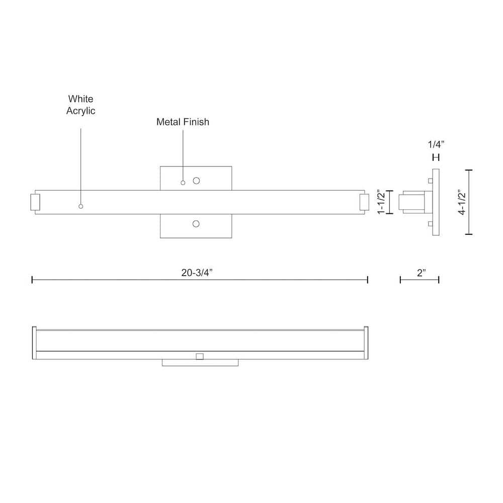 Latitude-Slim 20.75" Chrome Dimmable LED Vanity Light