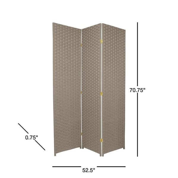 6 ft. Grey 3-Panel Room Divider