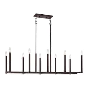 Parnell 10-Light Bronze Linear Chandelier