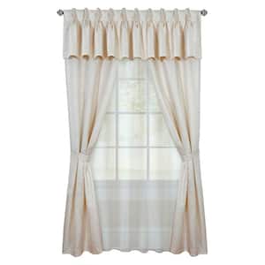 Claire 6 Piece 55 in. W x 63 in. L Polyester Light Filtering Window Curtain Set in Ivory