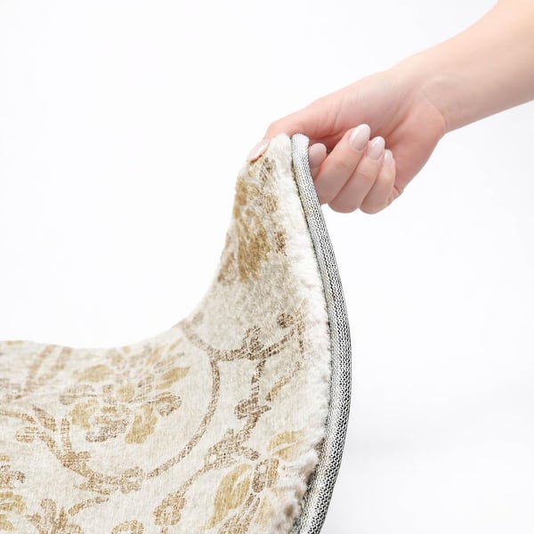 Dream Shag Premium Machine Washable Abstract ADS762 Ivory 5 ft. x 7 ft. 6 in. Area Rug