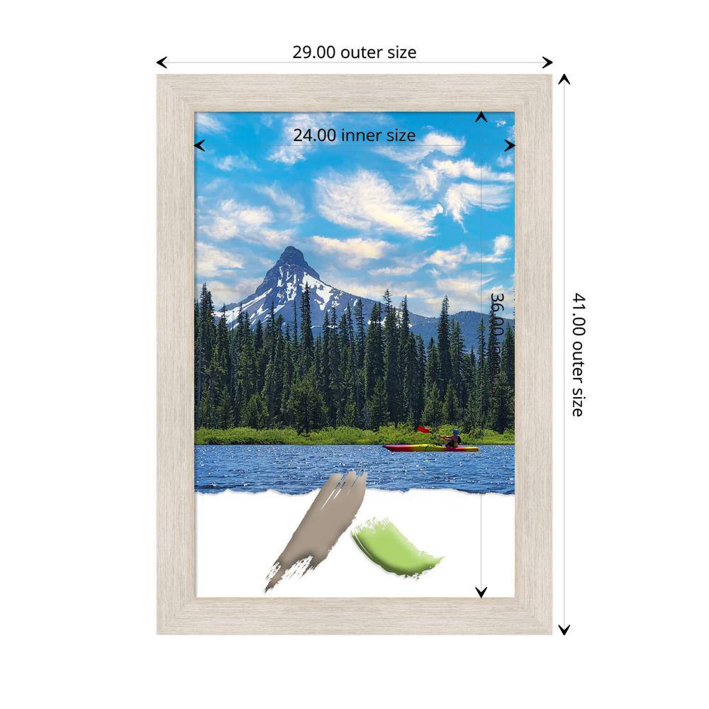 Hardwood White Wash 24x36 Inch Real Wood Picture Frame