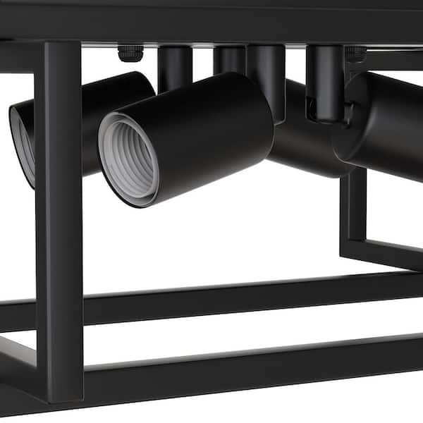 YANSUN 11.41 in. 4-Light Industrial Caged Flush Mount , Metal