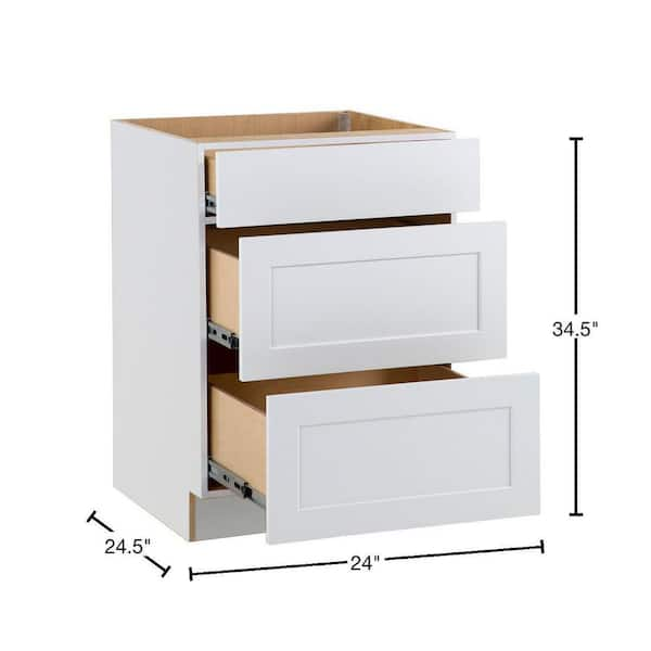 CW- BASE CABINET - 3 DRAWER, TOP: SMALL DRAWER, MIDDLE & BOTTOM: LARGE  D