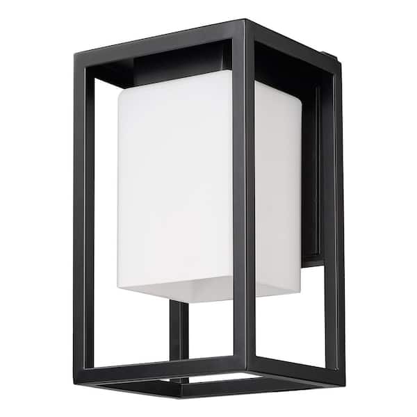 Acclaim Lighting Gladwin 14 in. Matte Black 1-Light Outdoor Wall Lantern with OpalGlass
