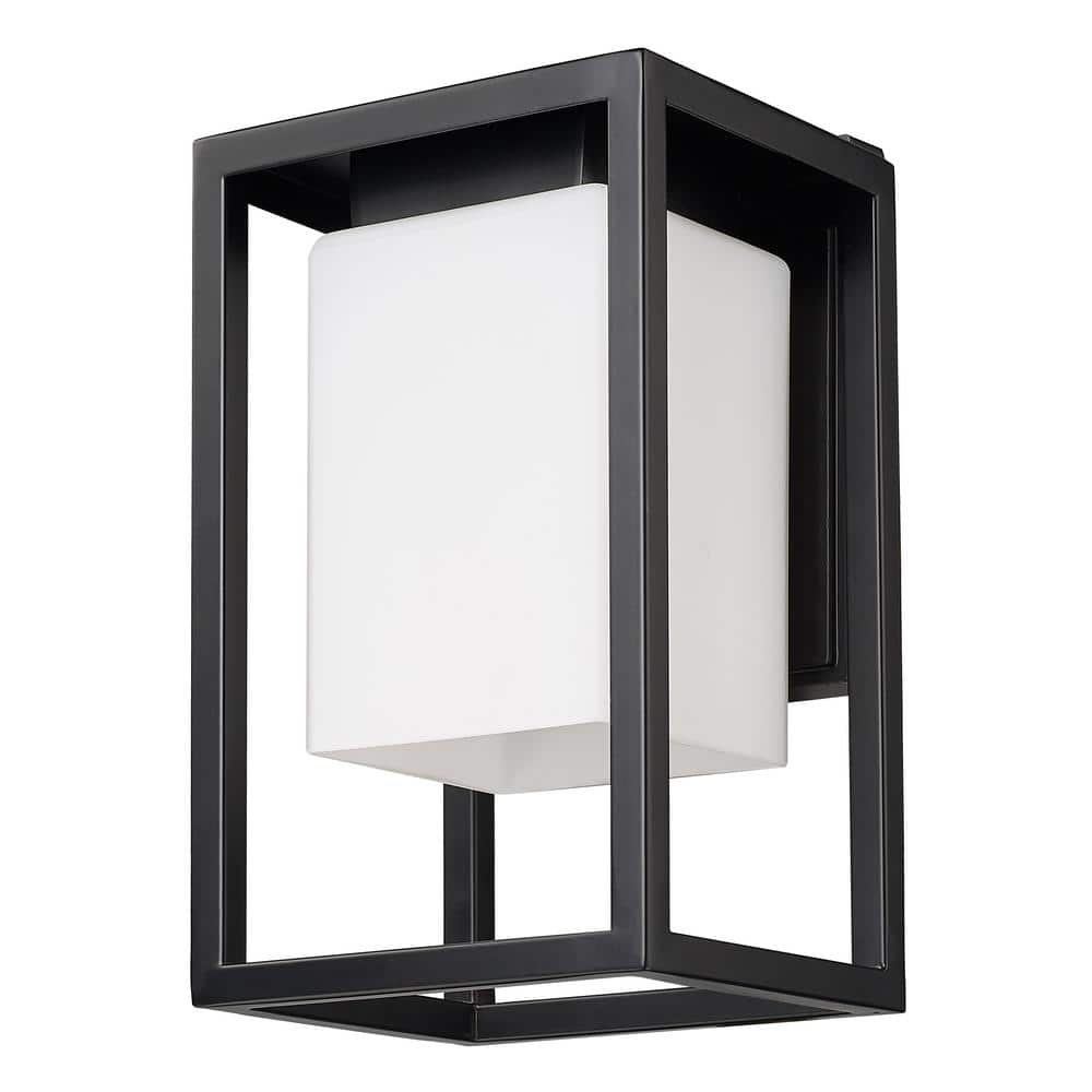 Gladwin 14 in. Matte Black 1-Light Outdoor Wall Lantern with OpalGlass price history on PriceWatchPro