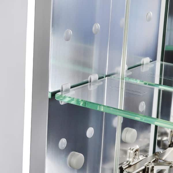 Utopia Alley 24-in x 30-in Surface/Recessed Mount Chrome Mirrored Soft Close Medicine Cabinet