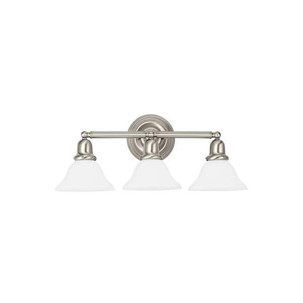 Generation Lighting Sussex 3-Light Brushed Nickel Bath Light with LED Bulbs