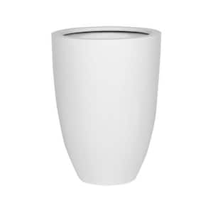 20.47 in. W and 28.35 in. H Extra Large Round Matte White Fiberstone Indoor Outdoor Ben Planter