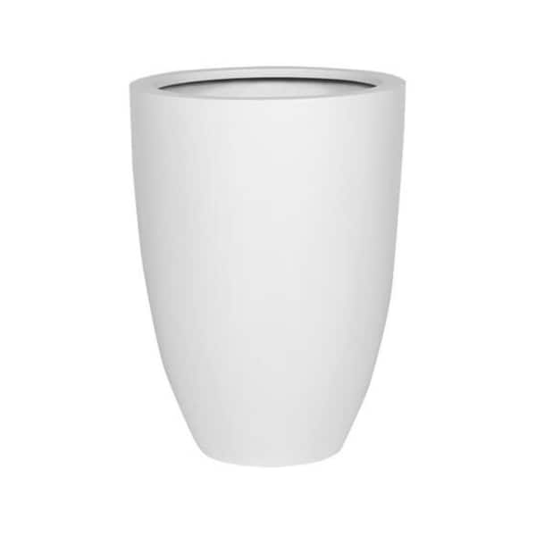 PotteryPots 20.47 in. W and 28.35 in. H Extra Large Round Matte White Fiberstone Indoor Outdoor Ben Planter