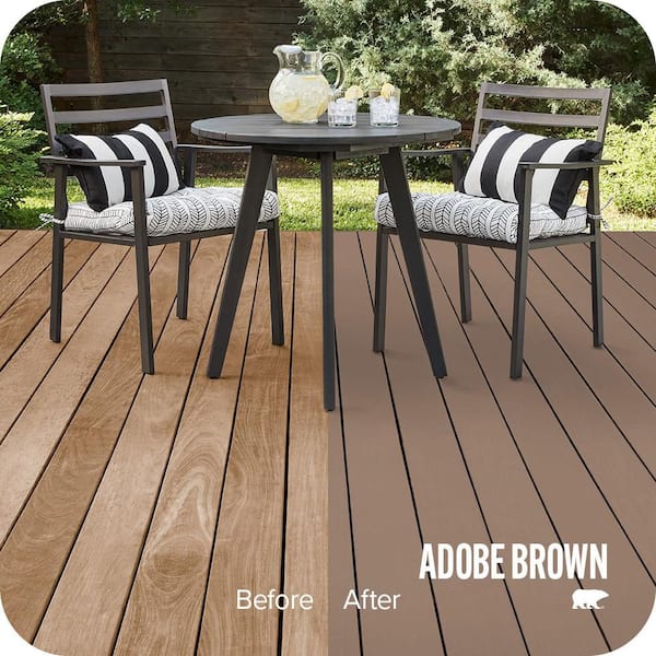 1 gal. #SC-148 Adobe Brown Solid Color Waterproofing Exterior Wood Stain and Sealer