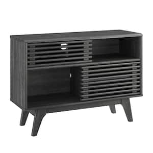 Render 27 in. Charcoal TV Stand Fits TV up to 50 in. with Cable Management Holes