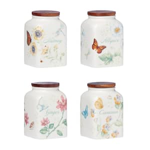 Butterfly Meadow 4 -Piece Porcelain Baking Spice Jar Set