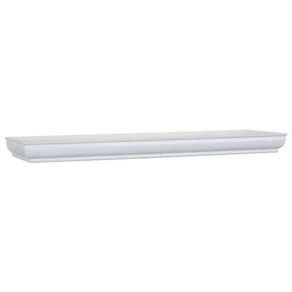 Home Decorators Collection 8 in. D x 24 in. L x 1-3/4 in. H White Floating Shelf