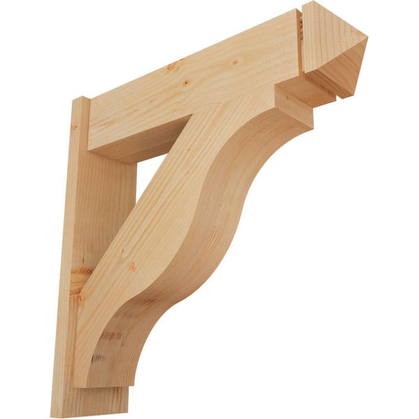 Ekena Millwork 8 in. x 30 in. x 30 in. Fuston Arts and Crafts Smooth Douglas Fir Outlooker