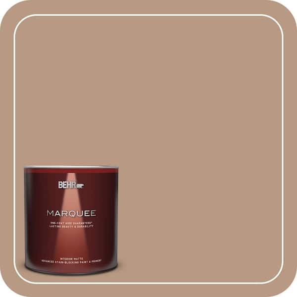 BEHR MARQUEE 1 qt. #MQ2-41 Cavern Clay One-Coat Hide Matte Interior Paint & Primer
