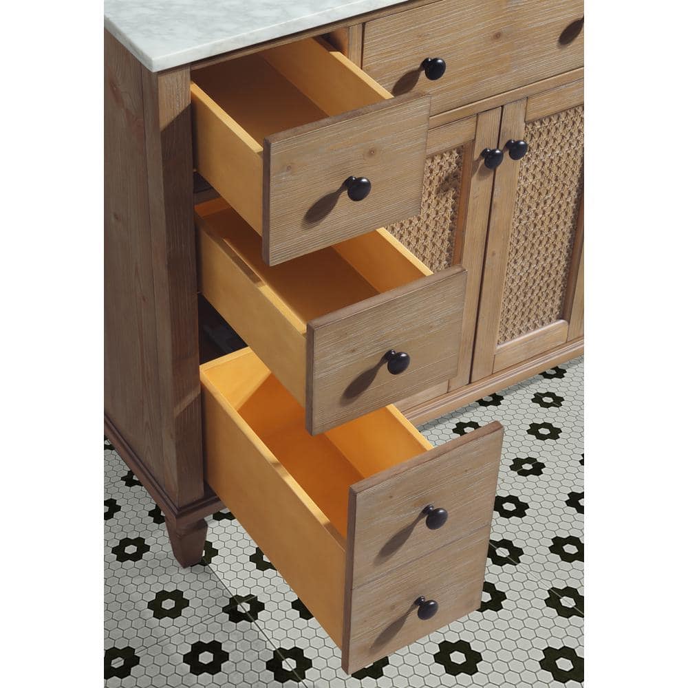 Annie 42" Weathered Fir Bathroom Vanity with Marble Countertop