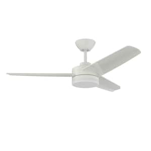 SIROCCO 44 in. Integrated LED Indoor White Ceiling Fan with White Polycarbonate (PC) Plastic Shade