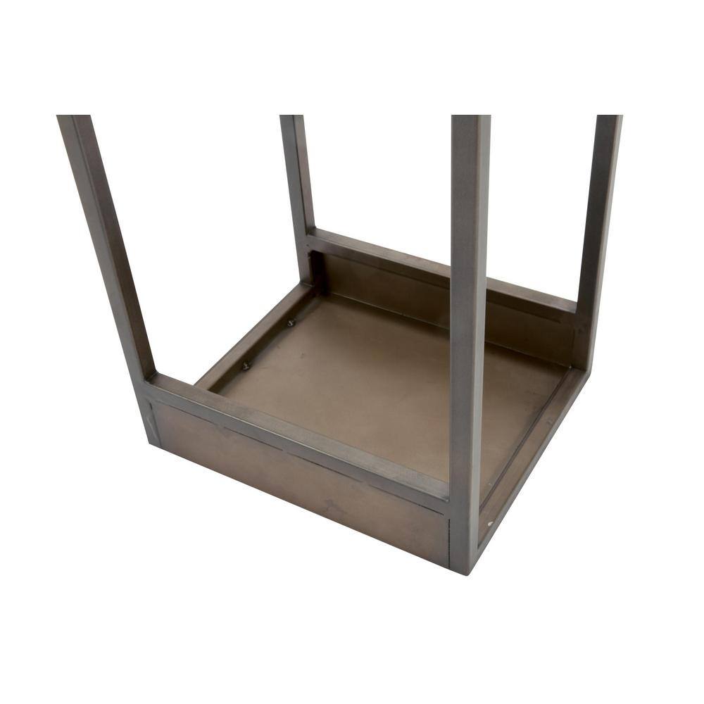 Burnished Gold and Black Metal Rectangular Nesting Tables Set
