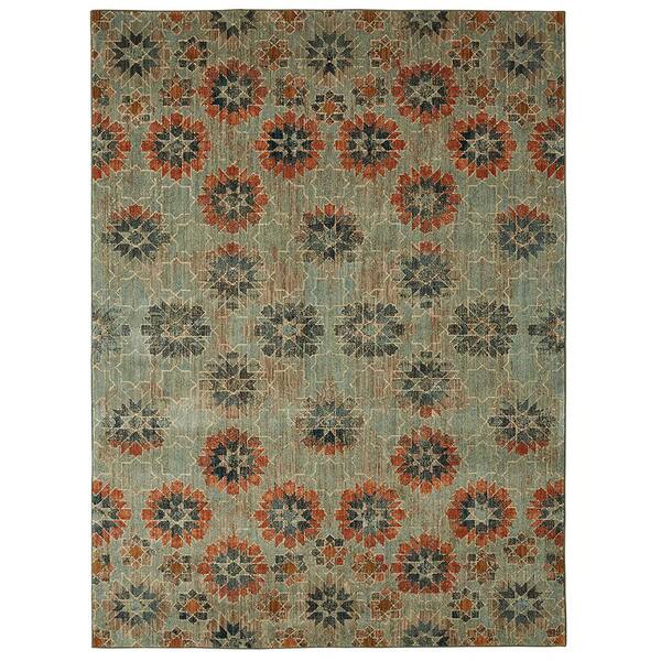 Mohawk Home In Bloom Saffron by Patina Vie Turquoise 8 ft. x 10 ft. Floral Area Rug