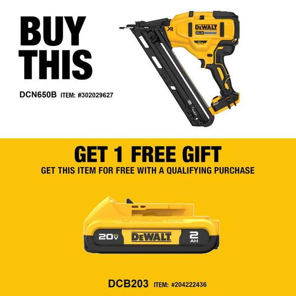 DEWALT 20V MAX XR Lithium Ion Cordless 15 Gauge Angled Finish Nailer Tool Only DCN650B The Home Depot