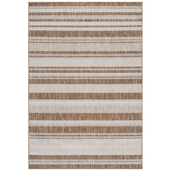 Beach House 4 ft. x 6 ft. Brown/Ivory Tribal Area Rug