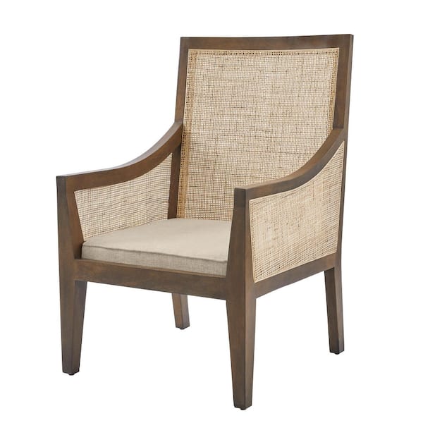 Home Decorators Collection Haze/Cane Fabric Arm Chair (Set of 1)