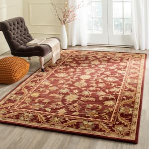 Antiquity Wine/Gold 9 ft. x 12 ft. Border Area Rug