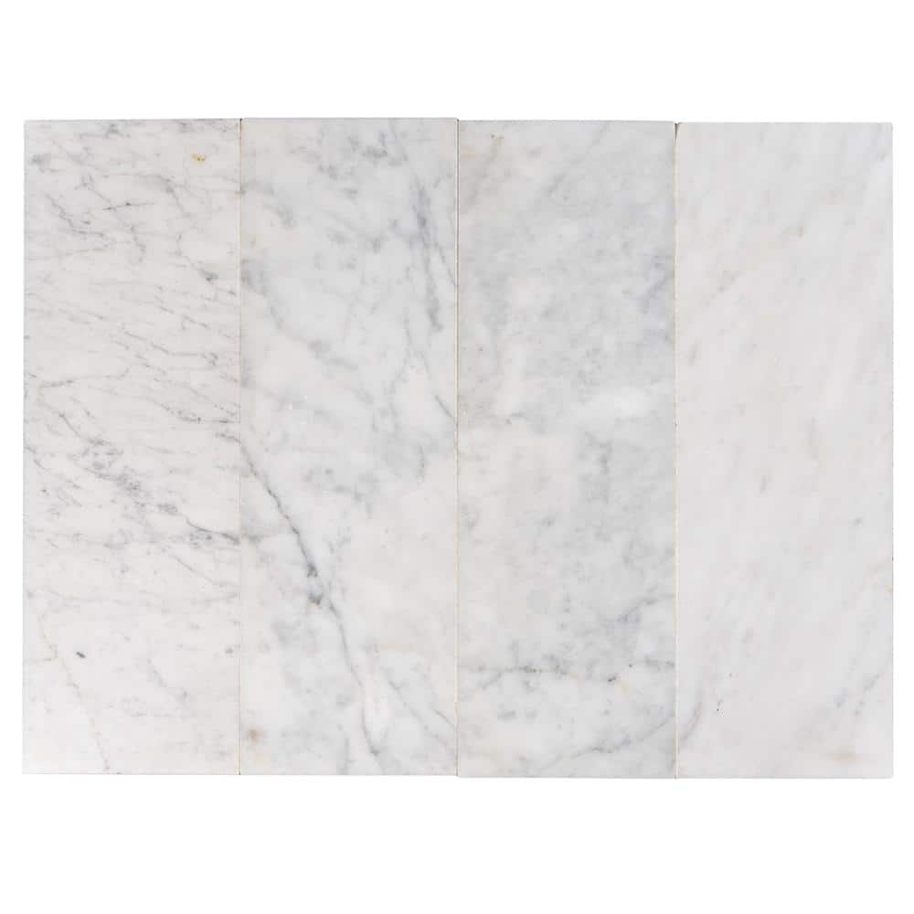 Apollo Gray and White 4x12 Honed Marble Subway Tile
