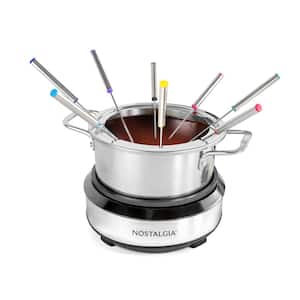 Nostalgia Electric Stainless Steel Fondue Pot, 6-Cup, with