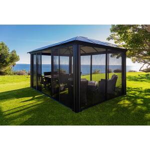Siena 12 ft. x 16 ft. Aluminum Hard Top Gazebo with Sliding Screen