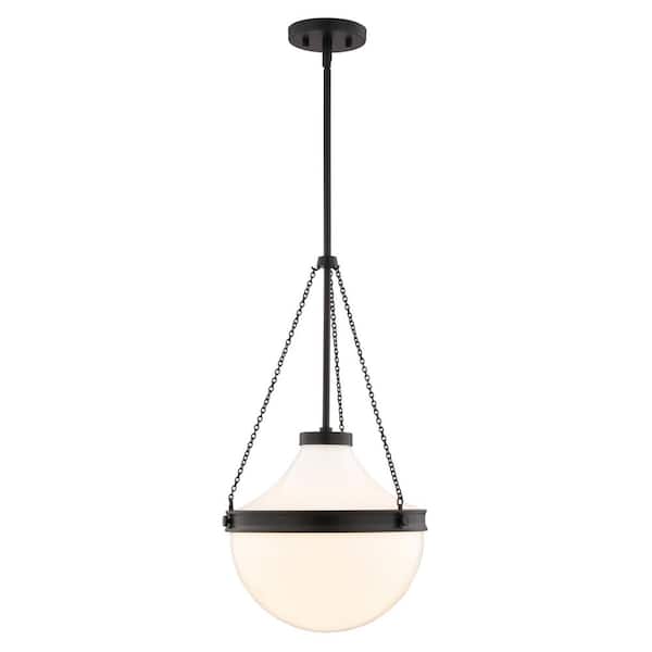 VAXCEL Lincoln 1-Light 12.75 in. Wide Matte Black Globe Mini