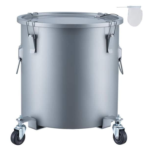 SKYSHALO Fryer Grease Bucket, 8 Gal. Oil Disposal Caddy with Caster Base, Carbon Steel with Rust-Proof Coating, Oil Container