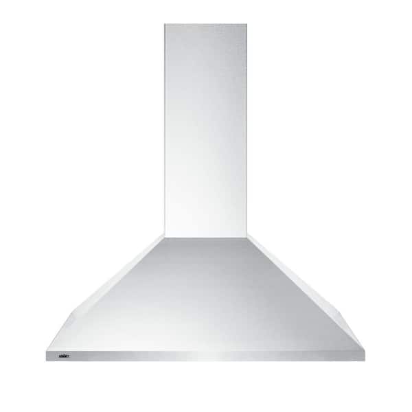 Summit Appliance 36 in. Convertible Wall Mount Range Hood in Stainless Steel with 2 Charcoal Filters, ADA Compliant