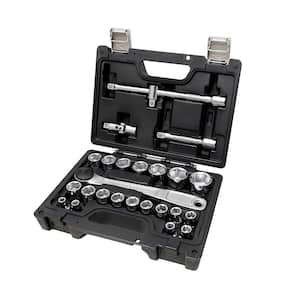1/2 in. Drive Metric Socket Set with Ratchet (25-Piece)