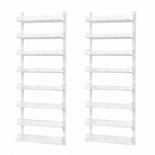 8-Tier Over Door or Wall Mount Metal Spice Rack Organizer for Kitchen Pantry Bathroom Laundry Organizer