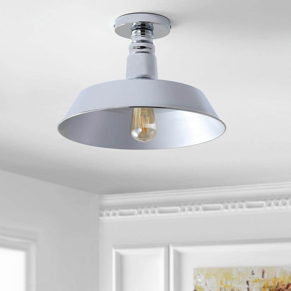 Cottage Chrome 14" LED Ceiling Bowl Light - Dimmable and App-Controlled