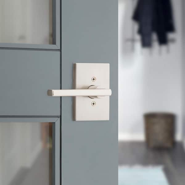 Kwikset Halifax Rectangle Rose Satin Nickel Passage Hall/Closet