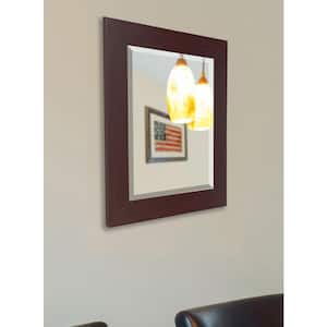Large Rectangle Brown Beveled Glass Modern Mirror (45.5 in. H x 39.5 in. W)