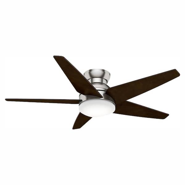 Casablanca Isotope 52 in. LED Indoor Brushed Nickel Ceiling Fan with Light and Wall Control