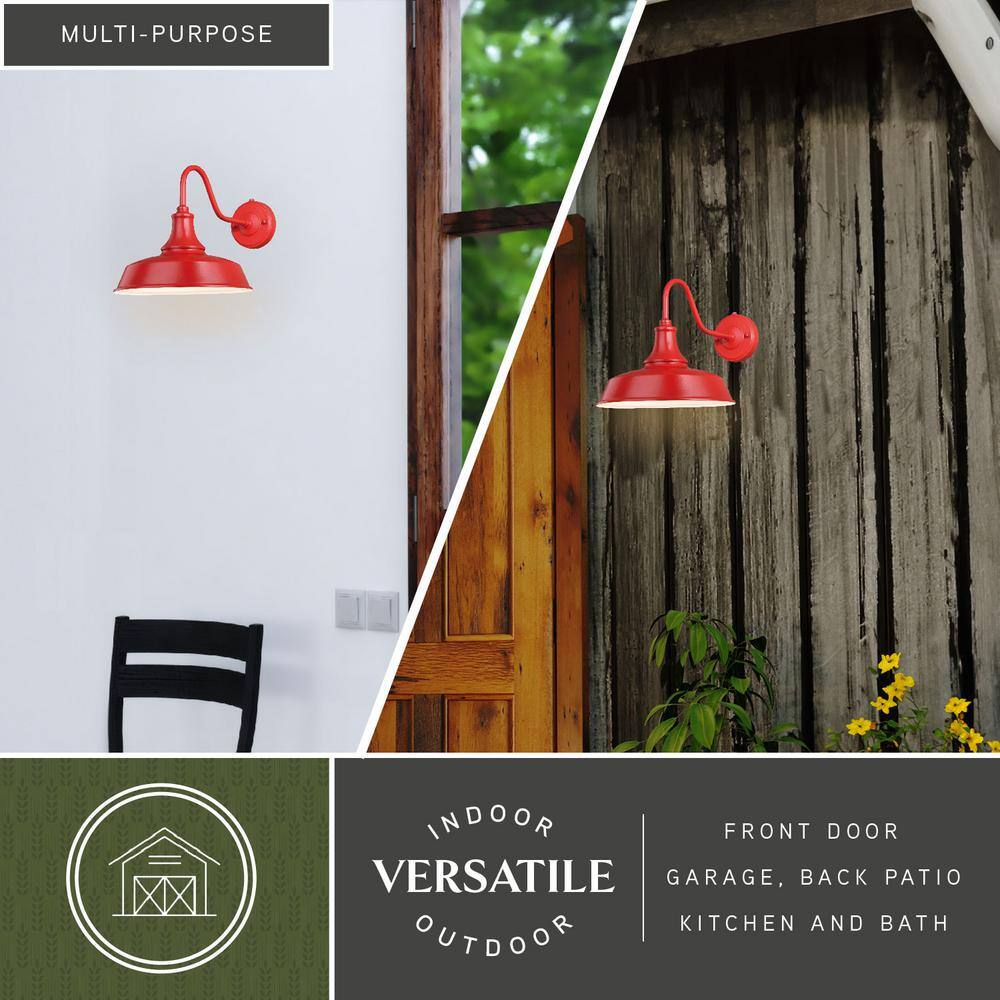 Red and White Steel Farmhouse Wall Sconce
