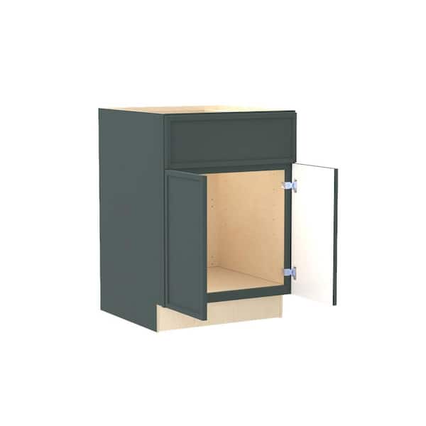 Franklin 24 in. W x 24 in. D x 34.5 in. H Assembled Plywood Sink Base Kitchen Cabinet in Verdant Green with Soft Close
