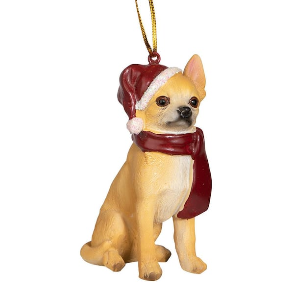 Design Toscano 3.5 in. Chihuahua Holiday Dog Ornament Sculpture