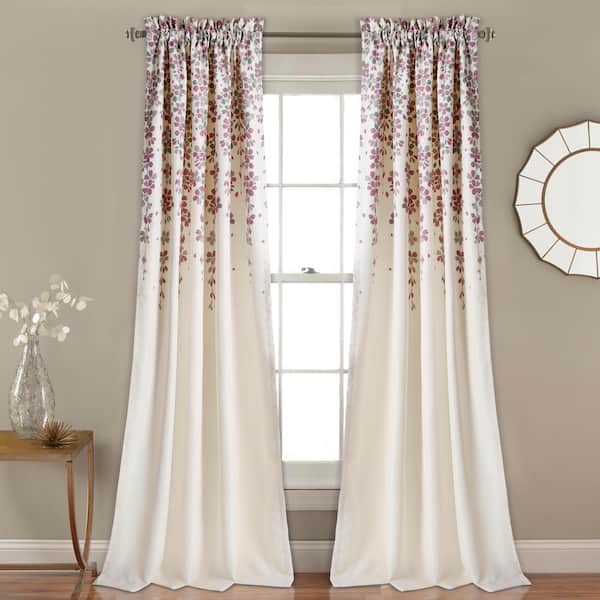 Lush Decor Purple Solid Rod Pocket Room Darkening Curtain 52 in