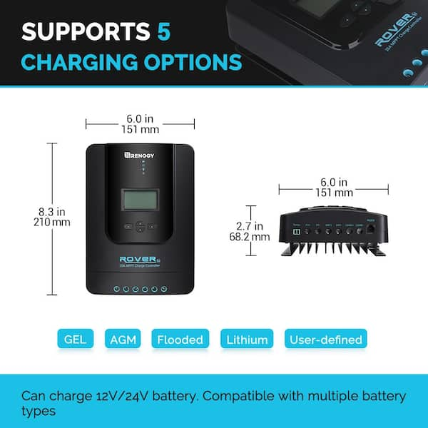 Renogy 240-Watt 12-Volt DC to DC Solar On-Board Battery Charger  RNG-DCC1212-20 - The Home Depot